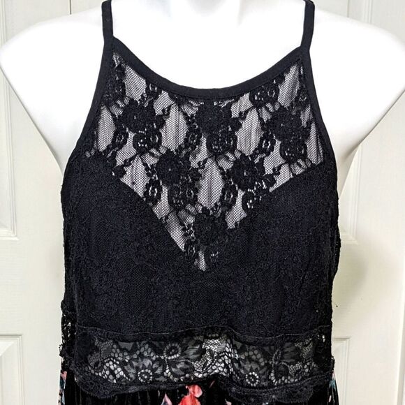 NWOT INC International Concepts Lace bodice / Floral Velvet Chemise / Mini Dress - Picture 10 of 11